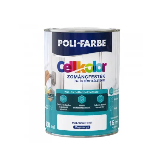 Cellkolor magasf. zománcfesték RAL9003 fehér 0,8 l Gyors szállítás