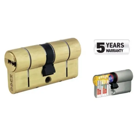 Vedd meg online cilinder biztonsági záras, GR3.5S, 70mm (28-42), 5 kulcs, csiszolt sárga