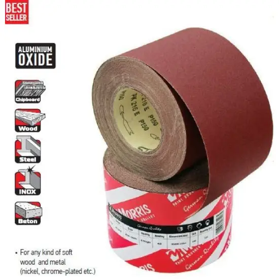 Alacsony ár csiszolópapír tekercs, piros, 203mm x 25m, szemcse 150?, PK216E