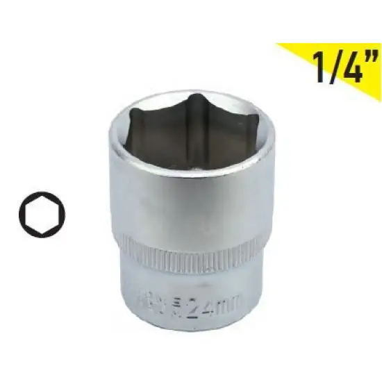 Korlátozott ajánlat dugókulcs 6pt cr-va, 1/4" dr,