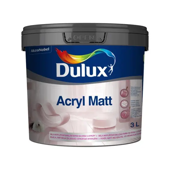 Biztonságos fizetés Dulux Acryl Matt beltéri falfesték fehér 3 l
