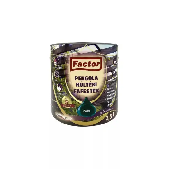 Factor Pergola kültéri fafesték 2,5 l zöld Expressz kézbesítés