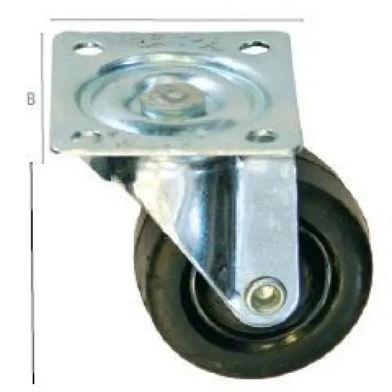 Különleges ajánlat fekete gumi görgő, forgó 40mm,