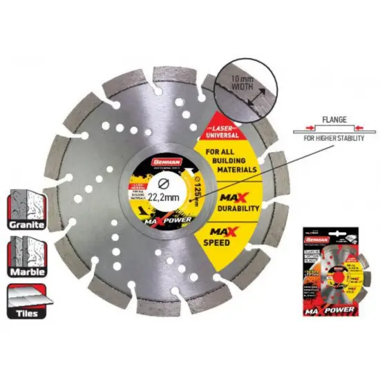 Expressz szállítás gyémánt vágókorong, MAXPOWER, univerzális-lézer, 125 X 2.4 X 10w