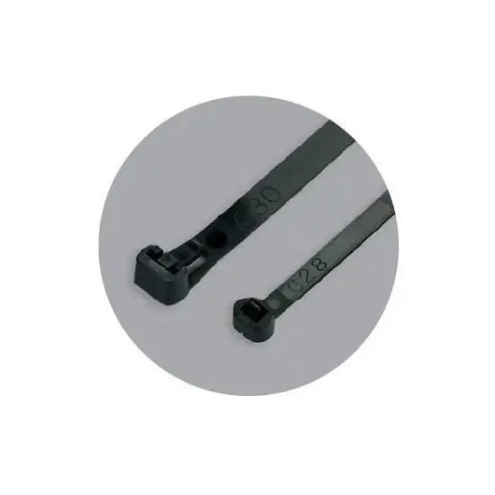gyorskötöző, kiengedhető, olaj-,zsír-, sóálló, fekete, 300x4.8mm (100db) Expressz szállítás