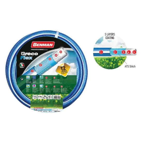 Népszerű kerti tömlő GRECOFLEX 1/2" X 25 m (kék),