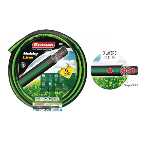 Outlet kerti tömlő HOBBY LINE 5/8" X 15 m (zöld szalagS),