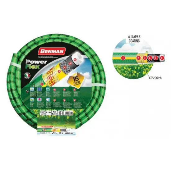 Biztonságos vásárlás kerti tömlő POWERFLEX 5/8" X 15 m (zöld),