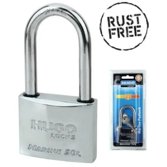 Olcsóbb lakat, inox (rozsdamentes acél), hosszú nyakas, , MARINE 50L , 3 kulcs