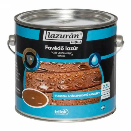 Kiárusítás Lazurán Aqua Favédő Lazúr 3in1 dió 2,5 l