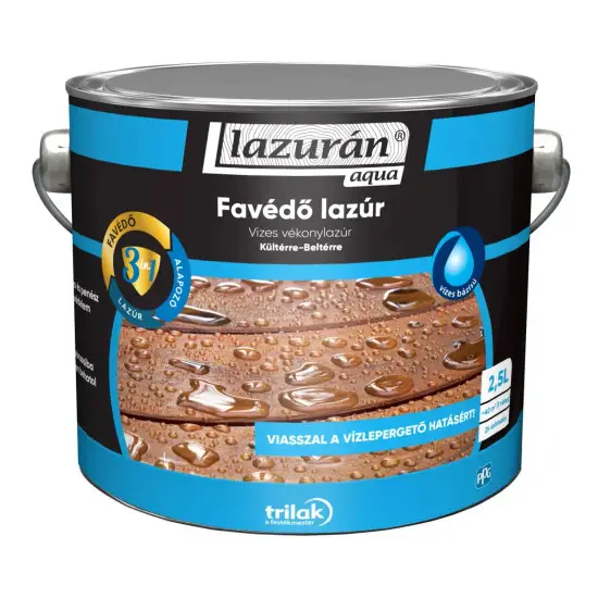 Gyors kiszállítás Lazurán Aqua Favédő Lazúr 3in1 vadcseresznye 2,5 l