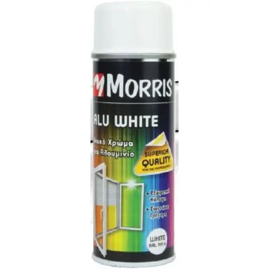 Morris festék spray, alumínium fehér RAL9016 200 ml Azonnal elérhető