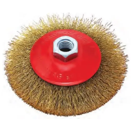 Különleges ajánlat sárgaréz drótkefe tárcsa, 03mm drót, menet M14*2, 115MM