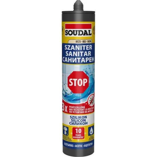 Soudal szaniter szilikon bézs 280 ml Expressz szállítás