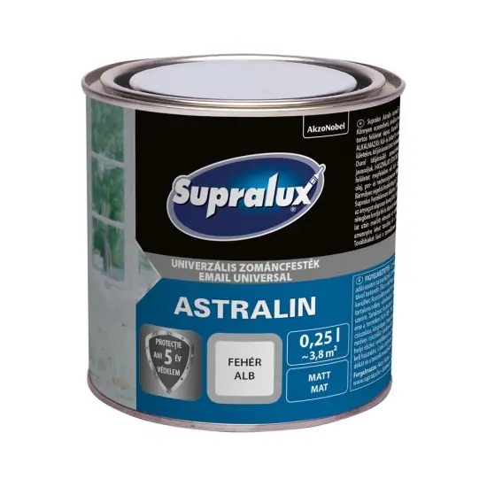 Supralux Astralin univerzális zománcfesték matt fehér 0,25 l Azonnali szállítás