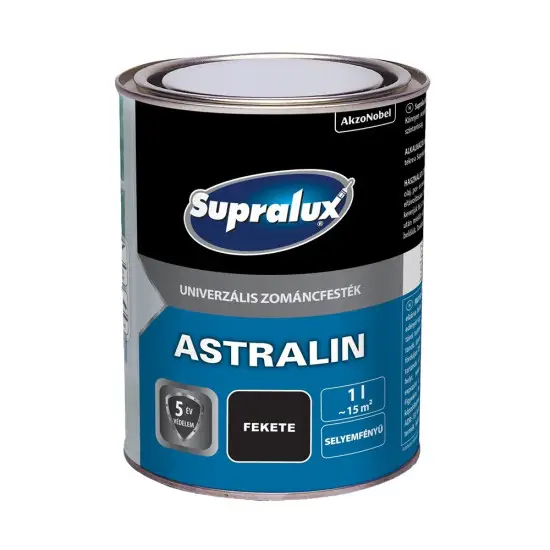Supralux Astralin univerzális zománcfesték selyemf. fekete 1 l Azonnal elérhető