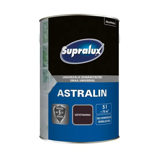 Végkiárusítás Supralux Astralin univerzális zománcfesték selyemf. sötétbarna 5 l