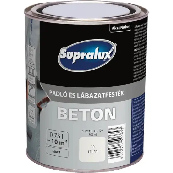 Supralux Beton padló és lábazatfesték 30 fehér 0,75 l Csak ma