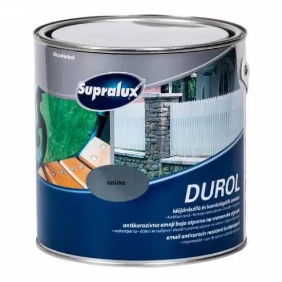Akciós ár Supralux Durol időjárásálló és korróziógátló zománc szürke 2,5 l