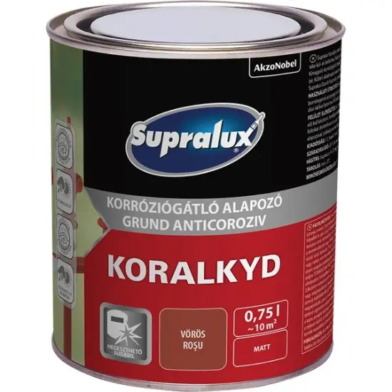 Árengedmény Supralux Koralkyd korróziógátló alapozó vörös 0,75 l