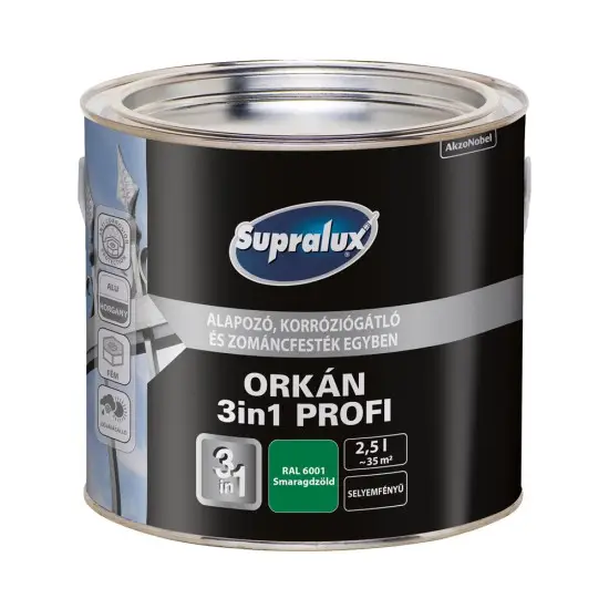 Supralux Orkán 3in1 Profi RAL6001 smaragdzöld 2,5 l Újdonság