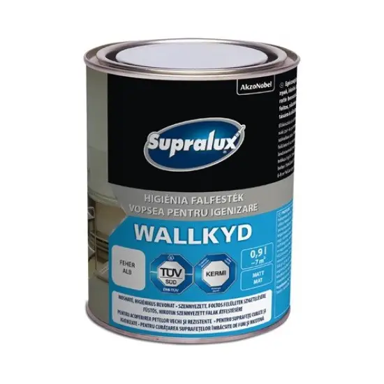 Supralux Wallkyd higiéniai beltéri falfesték fehér 0,9 l Legkelendőbb