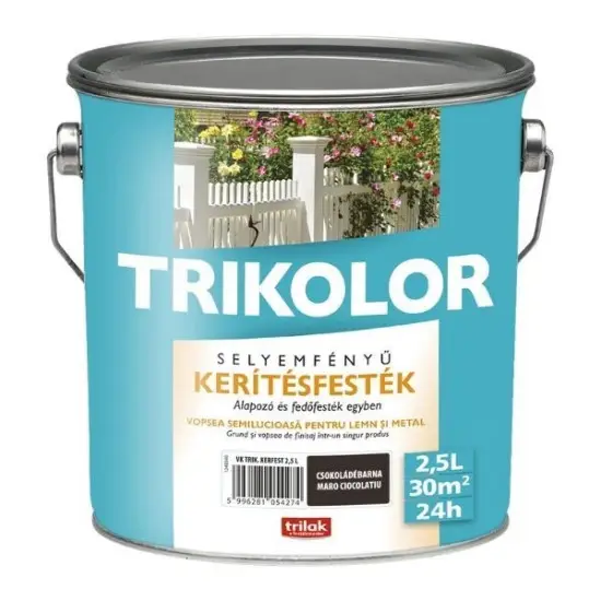 Utolsó esély Trikolor selyemf. kerítésfesték 504 csokoládébarna 2,5 l