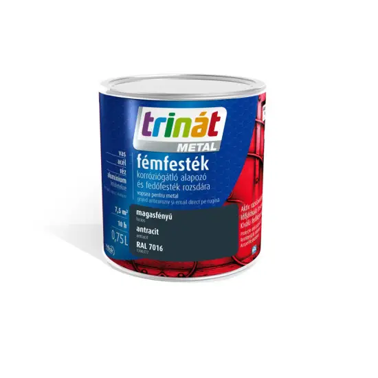 Olcsóbb Trinát Metal fémfesték magasf. RAL7016 antracit 0.75 l