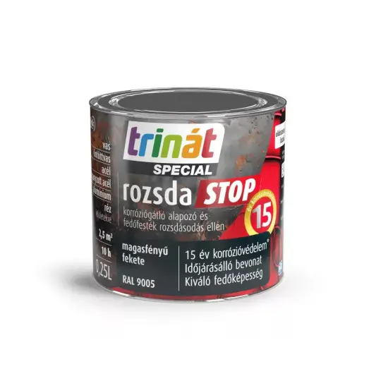 Expressz szállítás Trinát Rozsdastop magasf. RAL9005 fekete 0,25 l