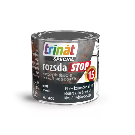 Trinát Rozsdastop matt RAL9005 fekete 0,25 l Azonnali szállítás