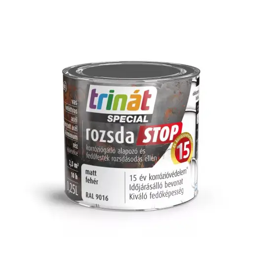 Különleges ajánlat Trinát Rozsdastop matt RAL9016 fehér 0,25 l