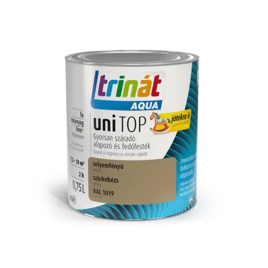 Gyors szállítás Trinát Unitop selyemf. zománcfesték RAL1019 szürkebézs 0,75 l