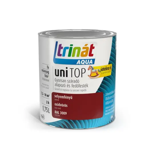 Outlet Trinát Unitop selyemf. zománcfesték RAL3009 oxidvörös 0,75 l