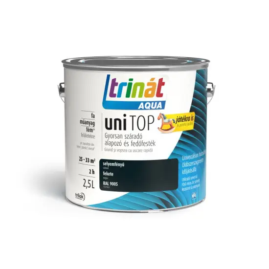Trinát Unitop selyemf. zománcfesték RAL9005 fekete 2,5 l Kedvezmény