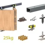 Csak ma Valcomp - Herkules plus HP 2/25/120 Harmónika Tolóajtó görgő + sín 1200mm 25kg