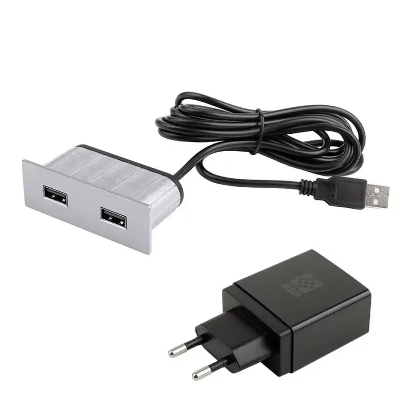 Konnektor VersaPick 2xUSB téglalap nemesacél, spiáter Ajánlat