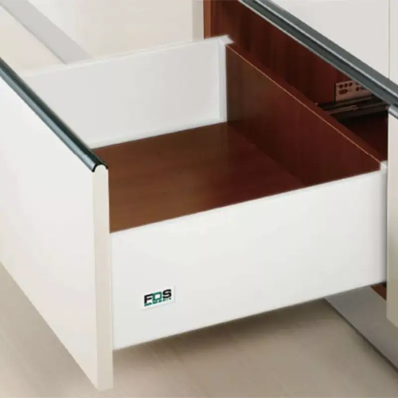 Outlet Fiókcsúszó FDS-PRO D DUPLAFALÚ FIÓKOLDAL 400mm MAGASÍTOTT, 40kg FEHÉR FÉM