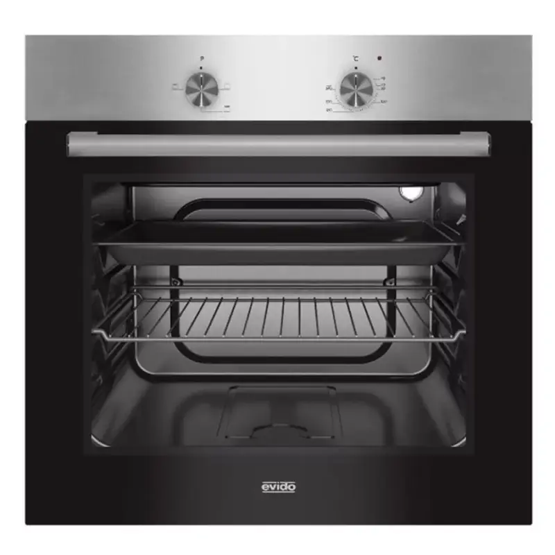 EVIDO PRIMO 62X beépíthető sütő, statikus, 62 l, 2 vezérlőgomb, inox/fekete üveg Népszerű
