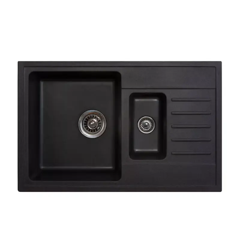 Vedd meg online Quadro plus 1.5D XGranit Fekete mosogató 780x500/195/130mm 158549