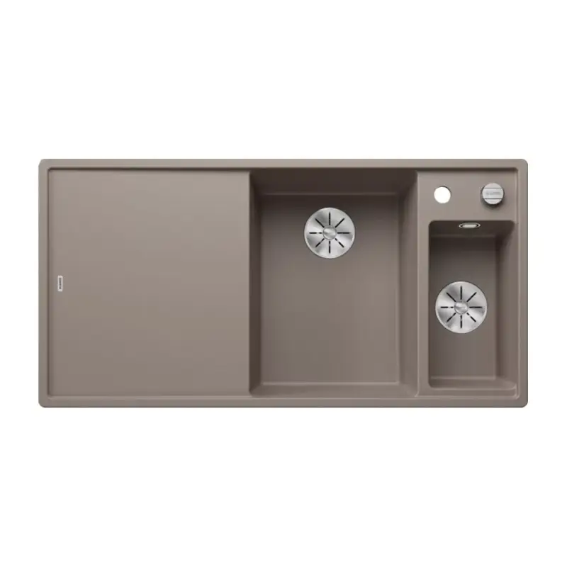 Outlet BLANCO AXIA III 6 S Silgranit mosogatótálca, jobbos medencével, tartufo, üveg vágólappal, excenterrel