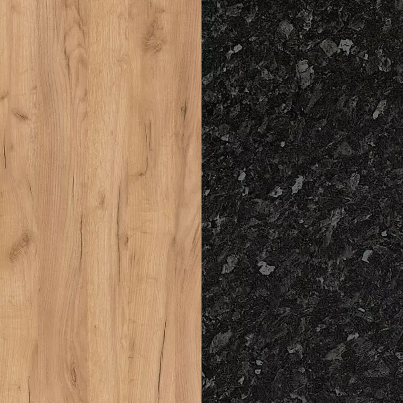 Konyhai hátfal K003 PW/K210FP CR Arany Craft Oak/Black Flint 4100x640x8mm Népszerű