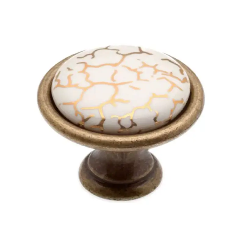 Fogantyú P07.01.A1.D1G Antik Firenze-Aranyfüst Fém/Porcelán Gyors szállítás
