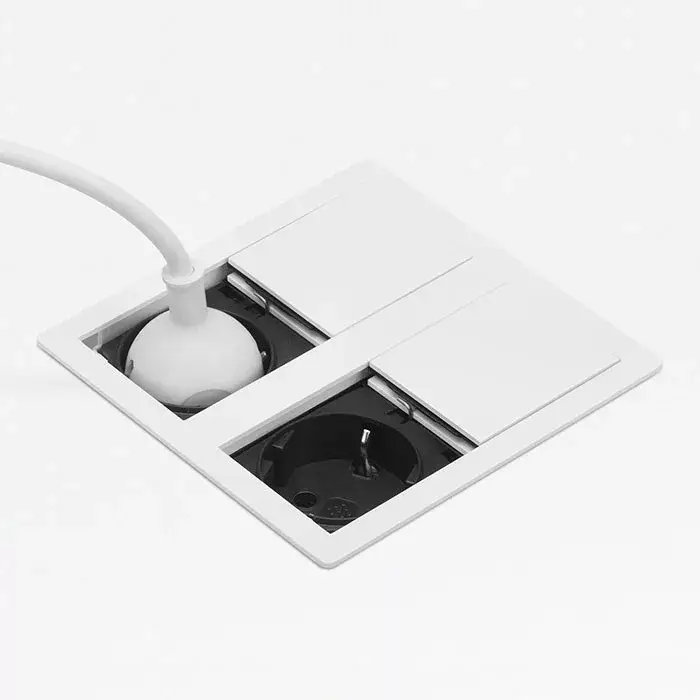 Konnektor VersaHit Dual 2x230V Fehér RAL9003 rejtett elosztó Outlet