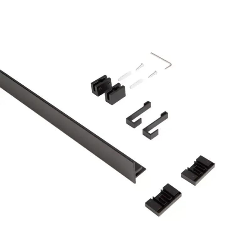Utolsó esély Konyhai fémrács PRATIKA faliprofil 2db akasztóval 600x40x22mm Fekete