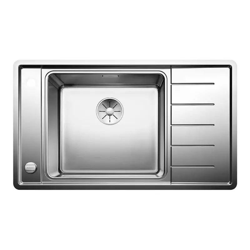 Bestseller BLANCO ANDANO XL 6 S-IF Compact mosogatótálca, selyemfényű rozsdamentes acél, balos medencével, excenterrel