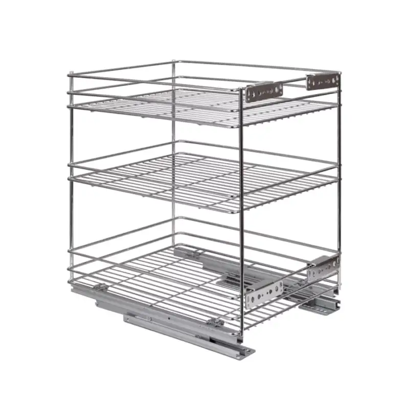 Fémrács 24273 csillapított fenéklapra szerelhető 3 polcos 345x510x475mm Króm Korlátozott ajánlat
