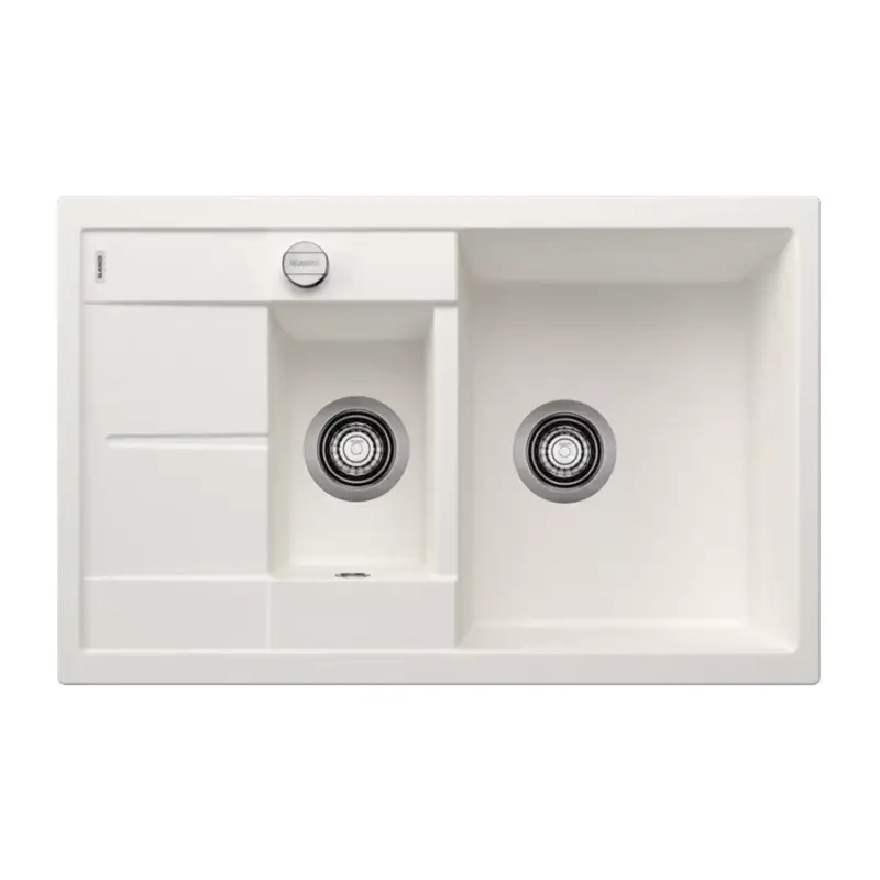 Újdonság BLANCO METRA 6 S Compact Silgranit mosogatótálca, fehér, excenterrel