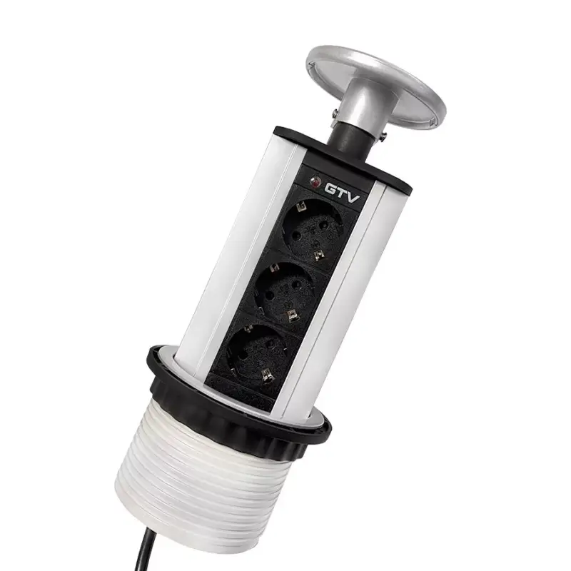 Gyors szállítás Konnektor Munkalapba süllyeszthető Ezüst 3x220V 130x220mm