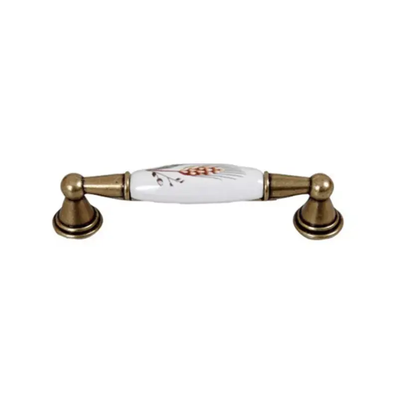 Szezonális akció Fogantyú E051-96 Antikolt Bronz-Búzakalász Fém-Porcelán
