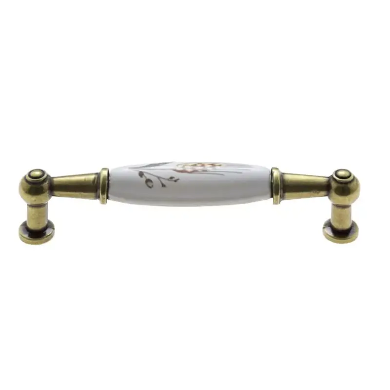 Fogantyú E038-96 Antikolt Bronz-Búzakalász Fém-Porcelán Kedvezmény